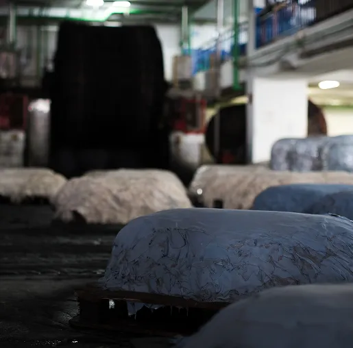 Processed hides resting at the LiderDeri tannery